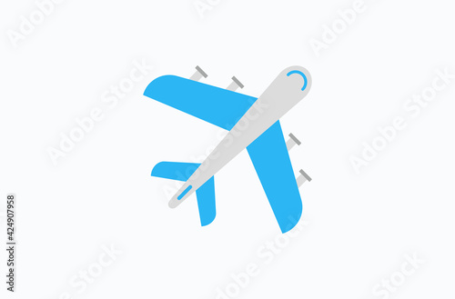 Airplane vector flat icon. Isolated passenger plane emoji illustration