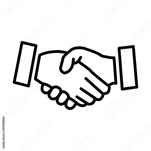 handshake flat design icon vector