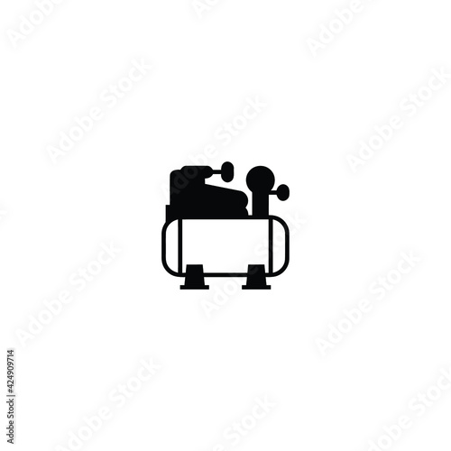 air compressor logo icon design with black colour © nomadions