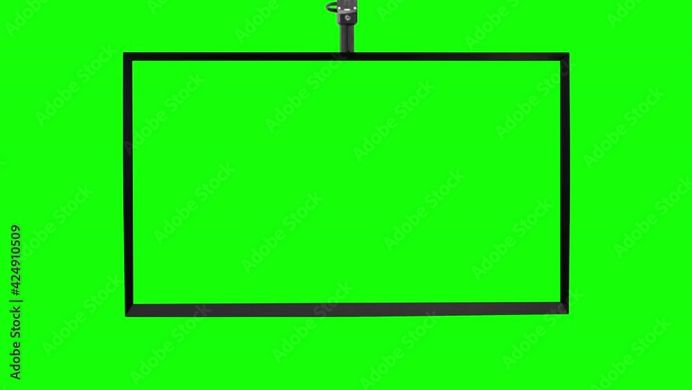 Futuristic Monitor Display with Static Flies in from Above Green Screen