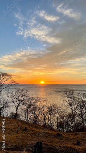 sunset over the river