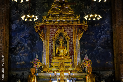 Buddha statue in the temple of Makutkasat, temple in Bangkok, Thailand