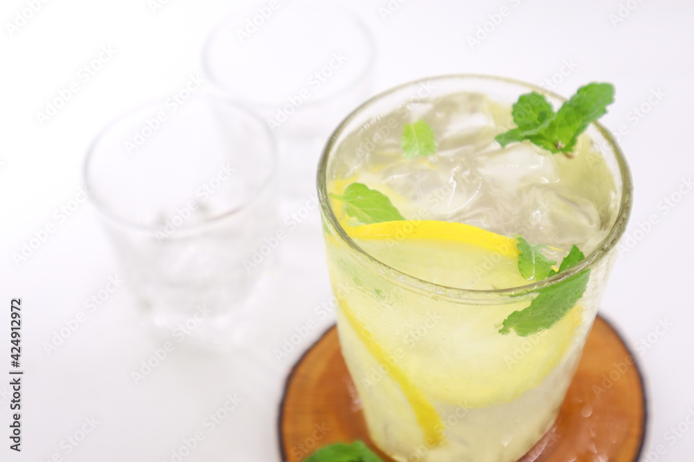 cocktail with lime and ice cocktail with lime and ice