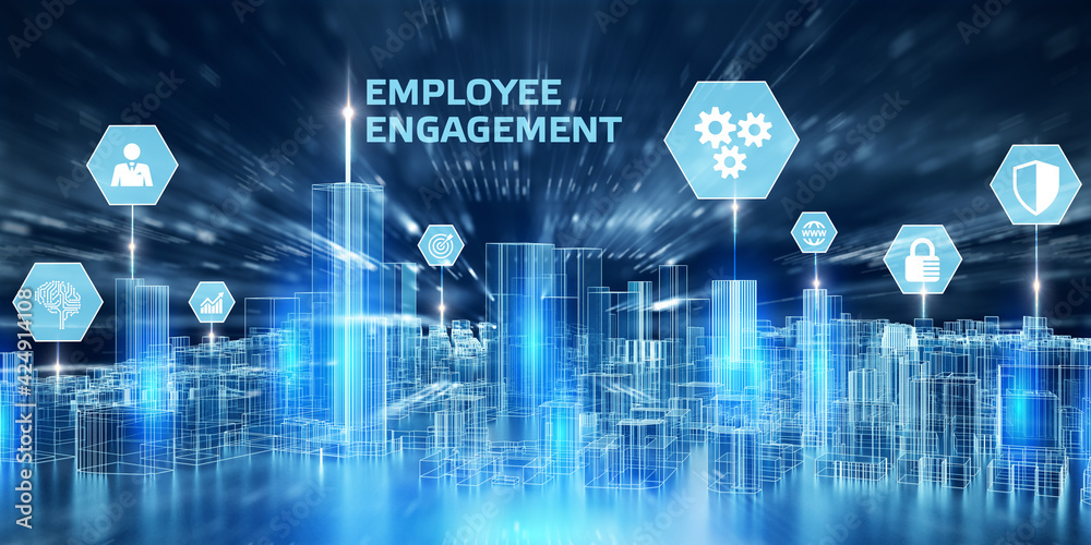 Business, Technology, Internet and network concept. virtual screen of the future and sees the inscription: Employee engagement Business, Technology, Internet and network concept. virtual screen of the future and sees the inscription: Employee engagement