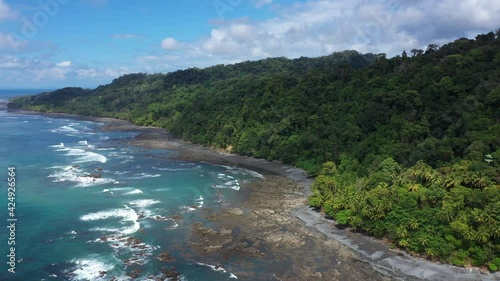 Punta Banco natural tropical paradise empty beach aerial view sunny afternoon over the jungle  photo