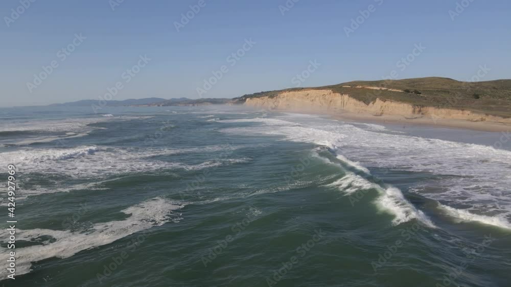 4K Aerial drone video of seaside cliffs in California with waves 4K Aerial drone video of seaside cliffs in California with waves