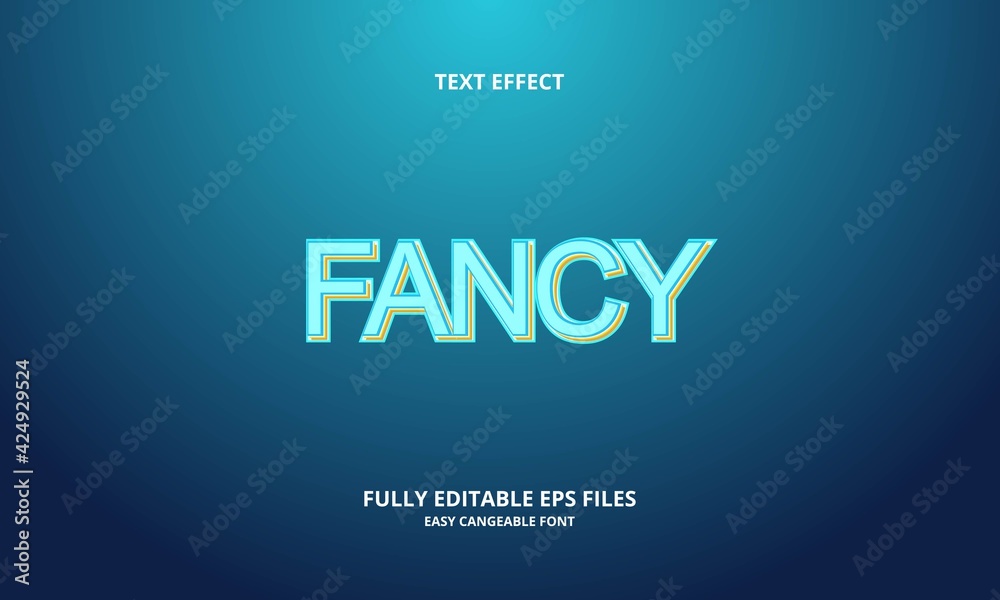 Editable text effect fancy title style