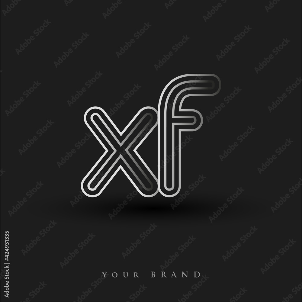 Fototapeta initial logo XF colored black and white with striped composition and lowercase, Vector logo design template elements for your business or company identity.
