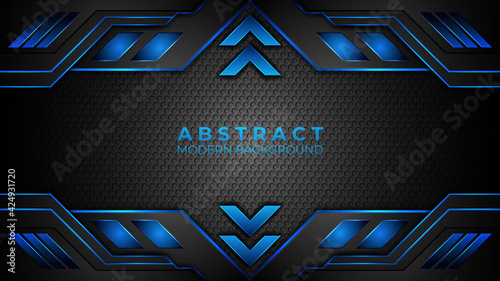 Modern abstract blue background with colorful gradient shape Premium Vector.