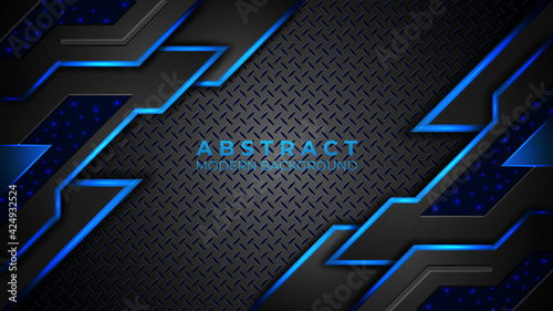 Modern abstract blue background with colorful gradient shape Premium Vector.