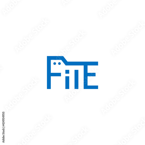File lettering, computer folder. Creative logo design.
