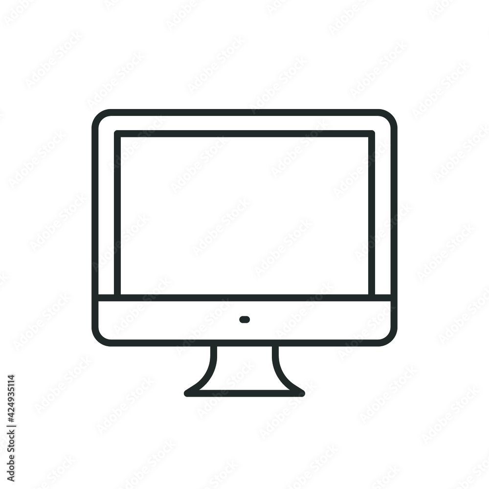 Monitor line icon. Simple outline style. Screen, tv, desktop computer display concept. Vector illustration isolated on white background. EPS 10. Monitor line icon. Simple outline style. Screen, tv, desktop computer display concept. Vector illustration isolated on white background. EPS 10.