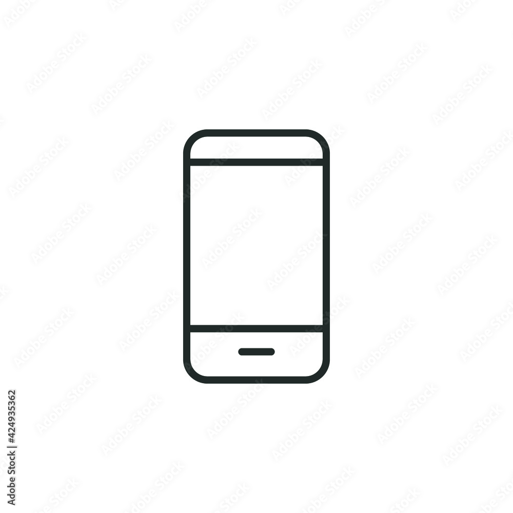 Mobile phone line icon. Simple outline style. Minimal smartphone, telephone, cell phone concept. Vector illustration isolated on white background. EPS 10. Mobile phone line icon. Simple outline style. Minimal smartphone, telephone, cell phone concept. Vector illustration isolated on white background. EPS 10.