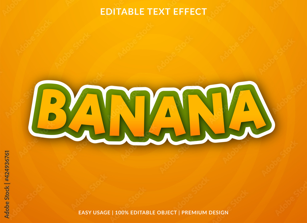 banana text effect template design with bold style and abstract background use for business brand logo and sticker banana text effect template design with bold style and abstract background use for business brand logo and sticker