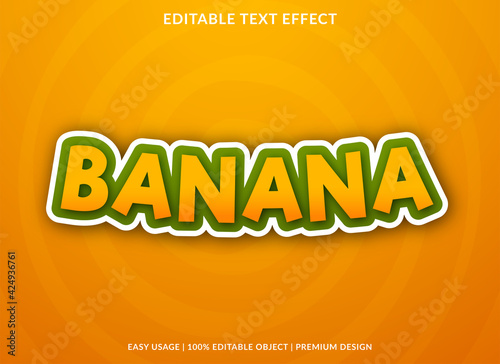 banana text effect template design with bold style and abstract background use for business brand logo and sticker