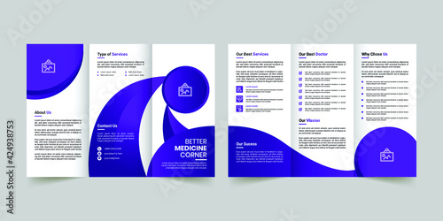 Medical or healthcare trifold brochure template