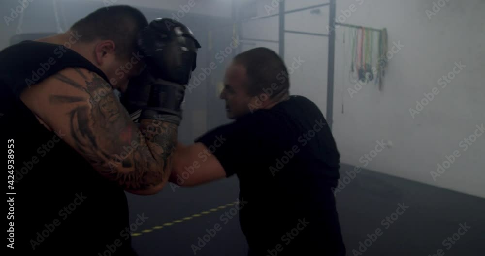 Two friends sparring