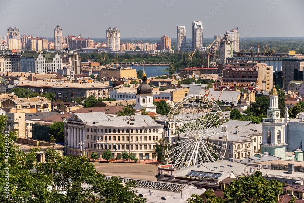 Top view of Kiev, Ukraine Top view of Kiev, Ukraine