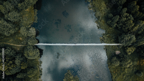 Beautiful aerial view of the landscape river in Russia. River Volga