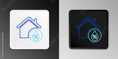 Line House humidity icon isolated on grey background. Weather and meteorology, thermometer symbol. Colorful outline concept. Vector