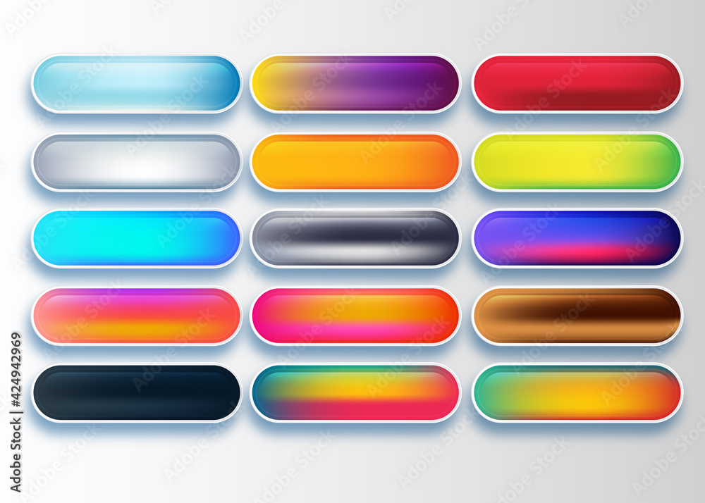 Glossy web buttons set in different colors Glossy web buttons set in different colors