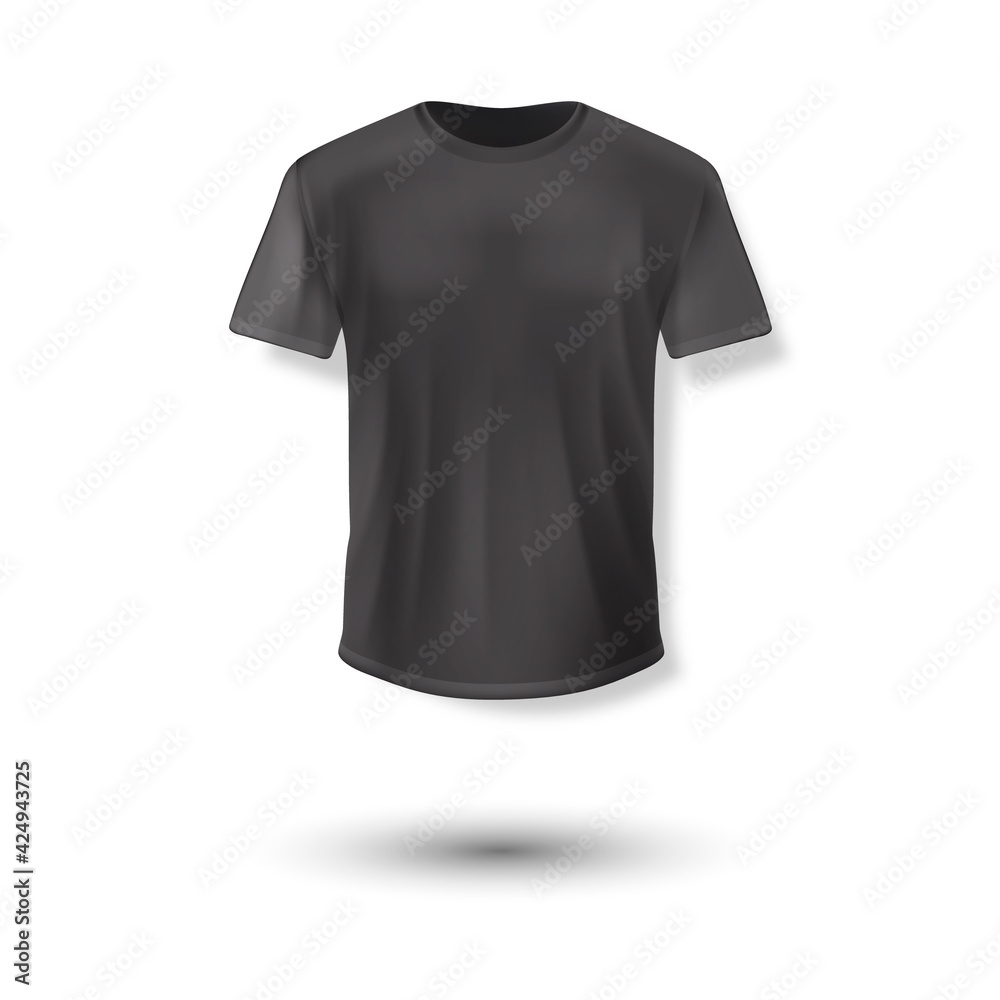Shirt mock up set. T-shirt template. Black, gray and white version, front design. Shirt mock up set. T-shirt template. Black, gray and white version, front design.
