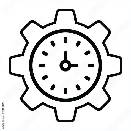 time management line icon modern illustration