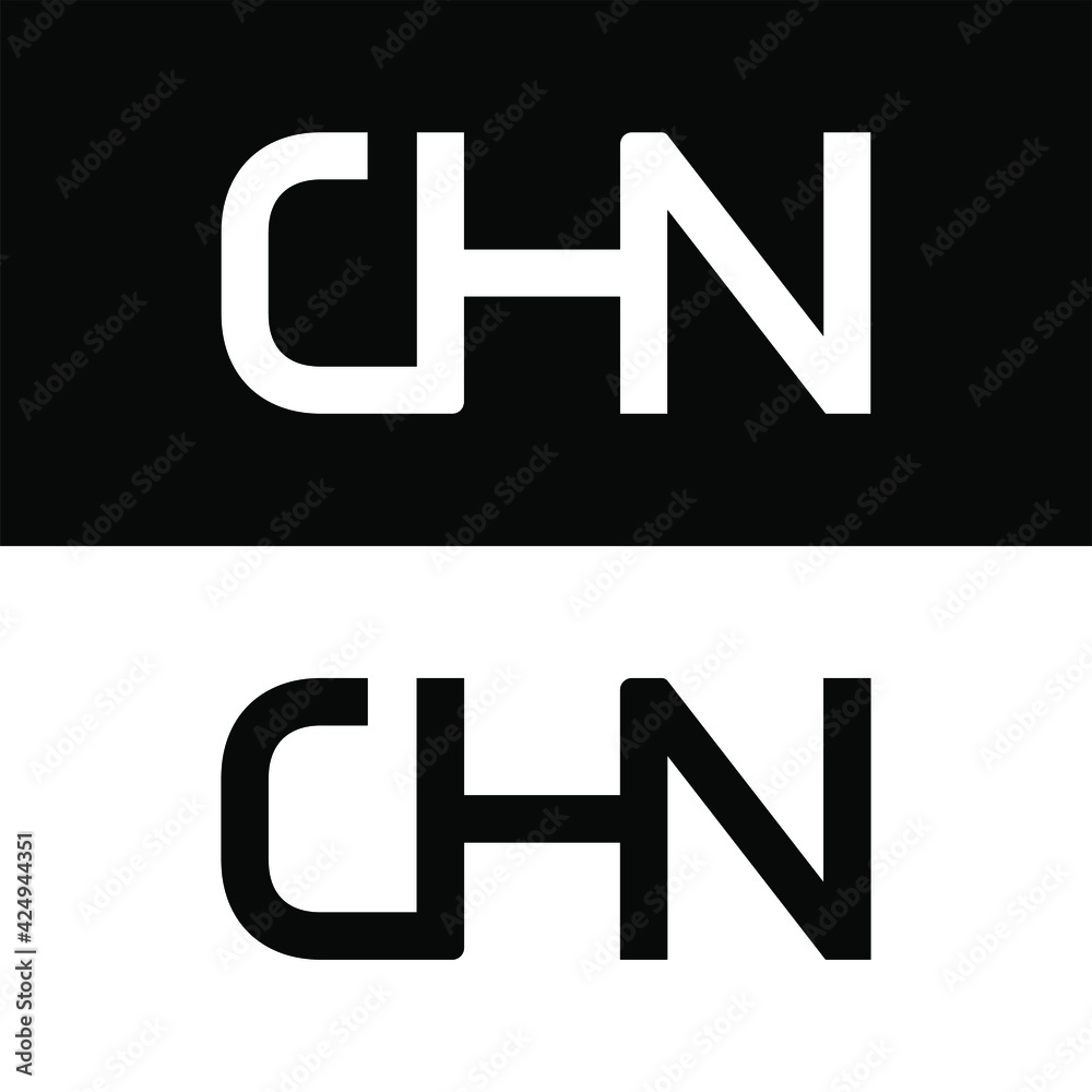 Creative, simple and elegant Initial letter CHN logo template in flat design monogram illustration Creative, simple and elegant Initial letter CHN logo template in flat design monogram illustration