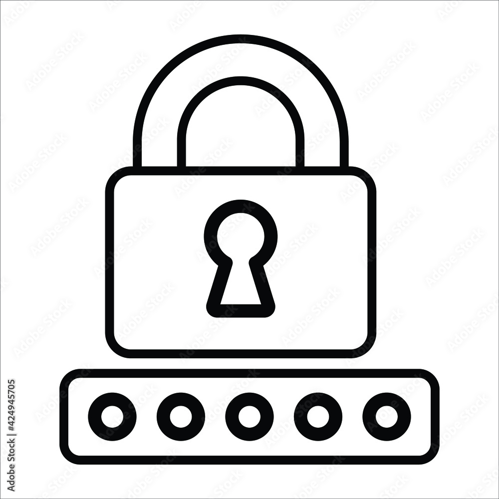 password line icon modern illustration password line icon modern illustration