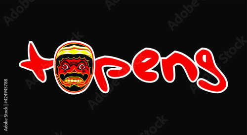 Vector image of writing mask (topeng) illustration