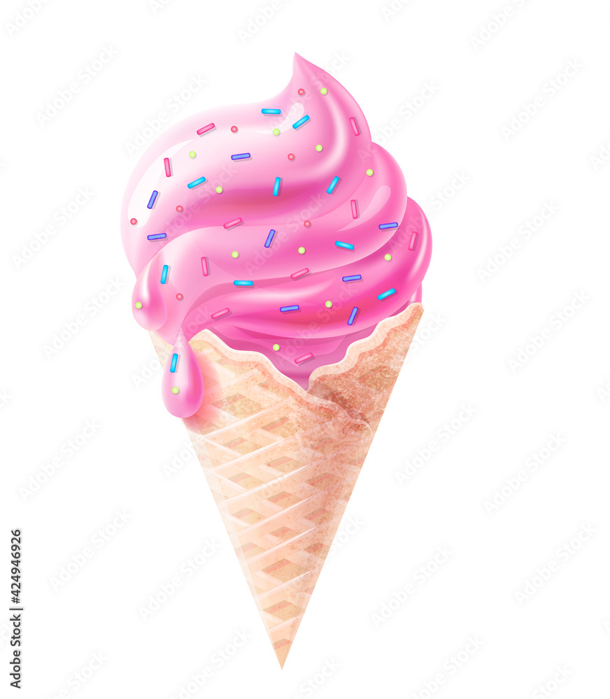 Realistic ice cream dessert Realistic ice cream dessert