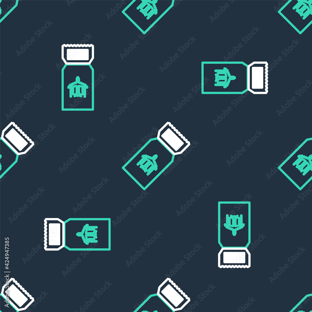Line Airline ticket icon isolated seamless pattern on black background. Plane ticket. Vector Line Airline ticket icon isolated seamless pattern on black background. Plane ticket. Vector