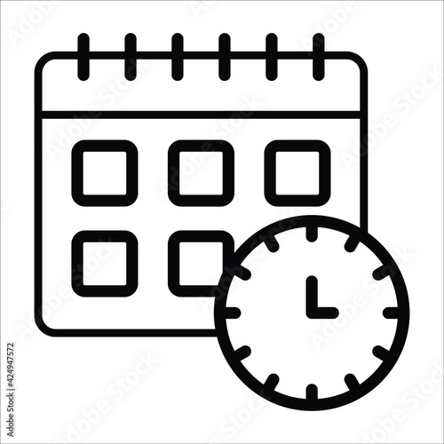 deadline line icon modern illustration