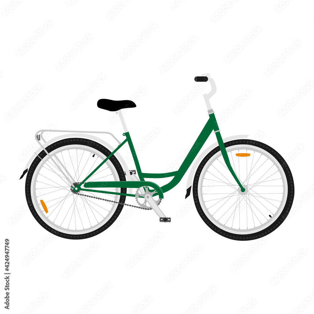 Obraz premium Green mountainbike bicycle isolated on white background
