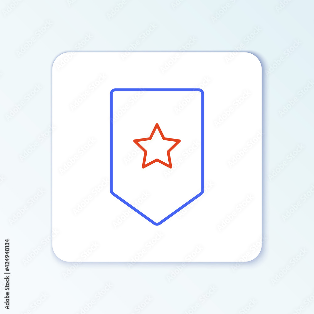 Line Chevron icon isolated on white background. Military badge sign. Colorful outline concept. Vector Line Chevron icon isolated on white background. Military badge sign. Colorful outline concept. Vector