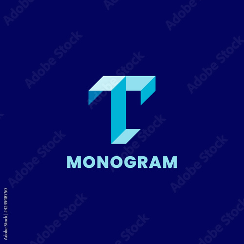 Simple and minimalist 3d colorful isometric letter T monogram initial logo Free Download Simple and minimalist 3d colorful isometric letter T monogram initial logo - GFXLoad