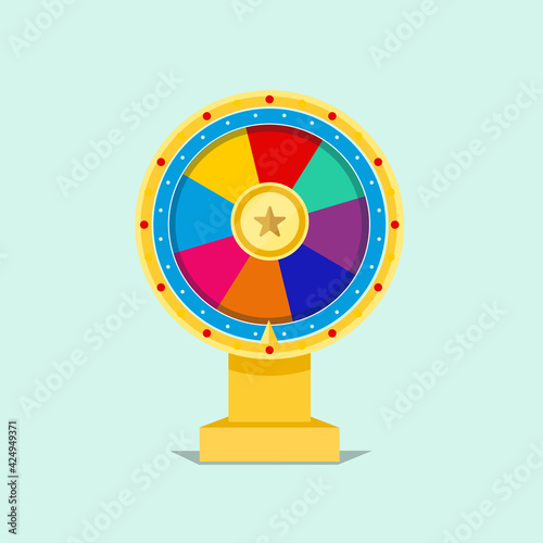 Roulette fortune spinning wheel flat icon casino money games