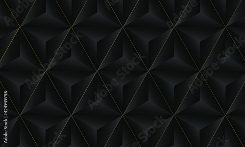Minimalist black premium abstract background with luxury dark gradient geometric elements. Rich background for exclusive design. 
