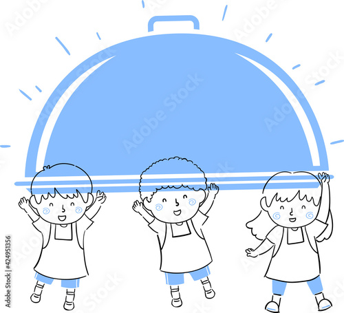 Kids Apron Hold Platter Ill...