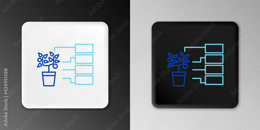 Line Flower analysis icon isolated on grey background. Colorful outline concept. Vector