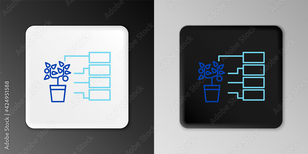 Line Flower analysis icon isolated on grey background. Colorful outline concept. Vector Line Flower analysis icon isolated on grey background. Colorful outline concept. Vector