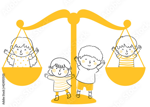 Kids Children Equality Justice Illustration