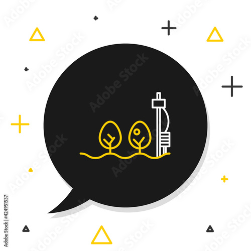 Line Standalone sensor and plant icon isolated on white background. Colorful outline concept. Vector