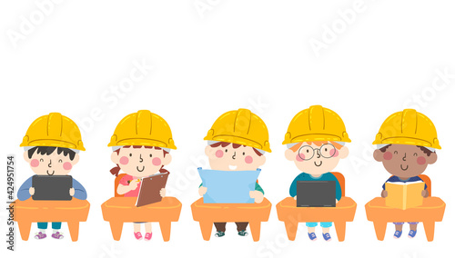 Kids Students Hard Hat Clas...