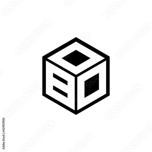 BDD letter logo design with white background in illustrator, cube logo, vector logo, modern alphabet font overlap style. calligraphy designs for logo, Poster, Invitation, etc.	