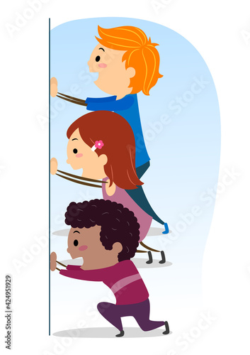 Stickman Kids Push Border I...