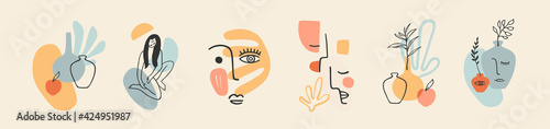 Set of Contemporary compositions. Line art. Modern vector design for logo, branding, t-shirt, posters, cards and more