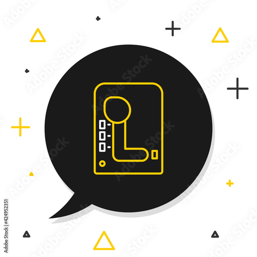 Line Gear shifter icon isolated on white background. Transmission icon. Colorful outline concept. Vector