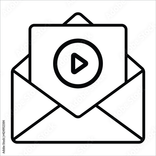 video mail line icon modern illustration