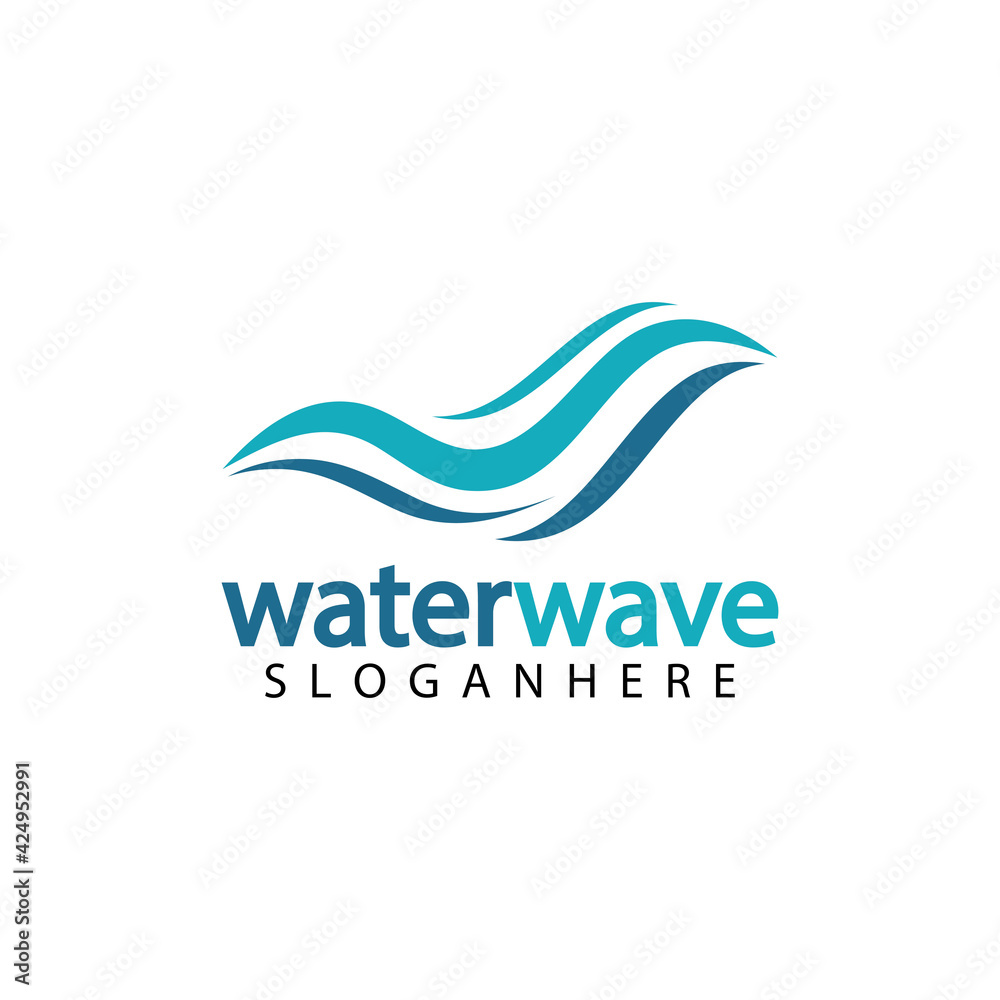 water wave logo design template